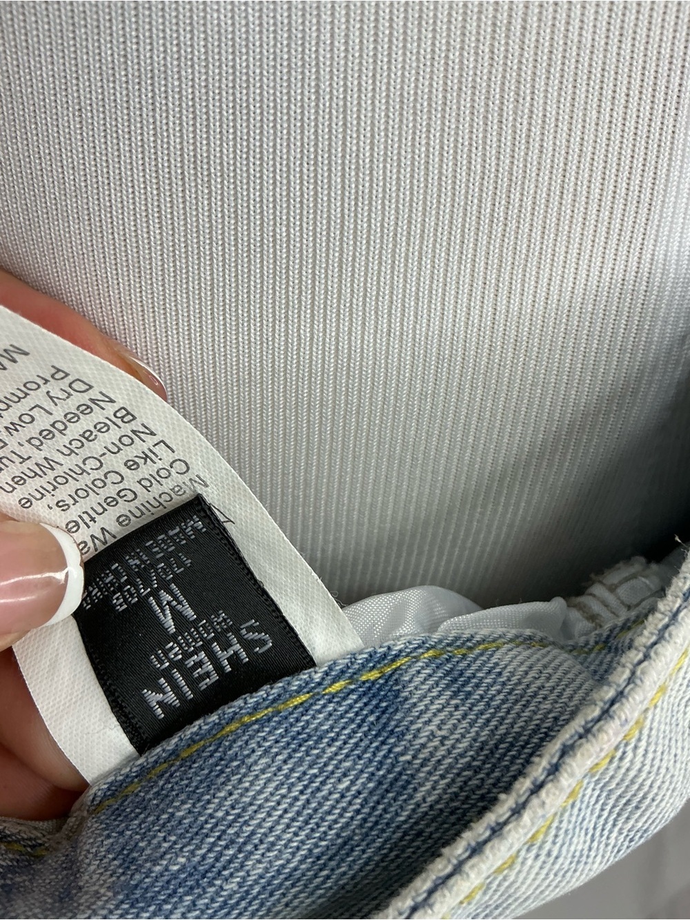 2259 - SHEIN Light Blue Distressed Denim Jean Shorts - Picture 6 of 6